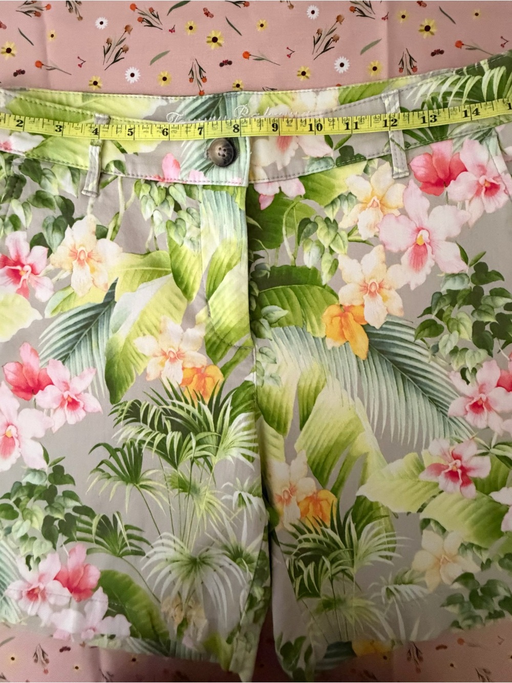 Tommy Bahama Tropical Floral Bermuda Shorts — Green & Pink
